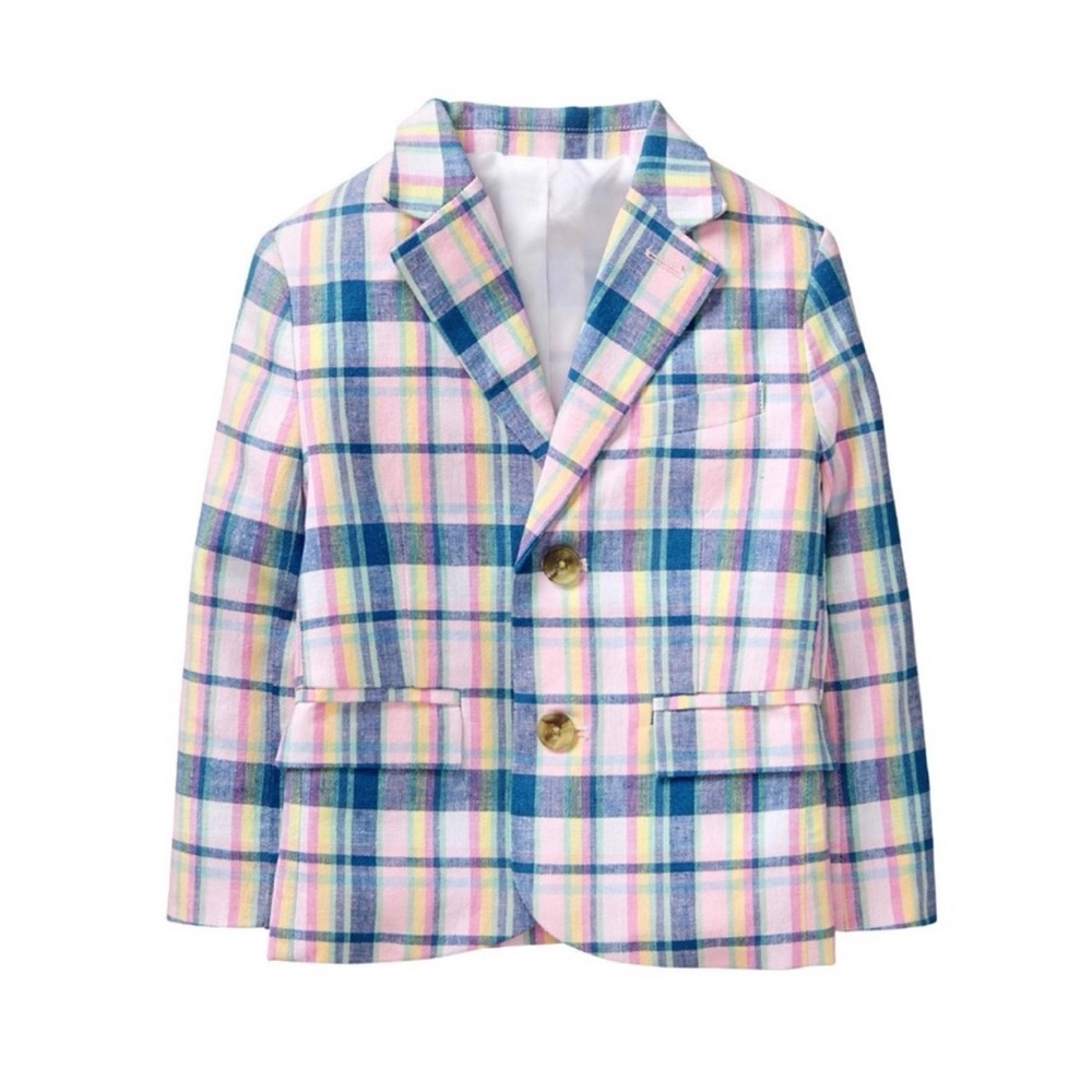 Janie and Jack Plaid Blazer Jacket - Pink & Blue